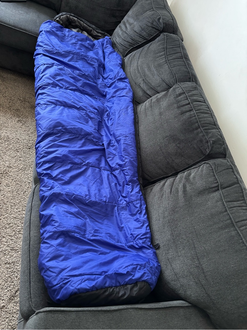 The North Face Ember Long Sleeping Bag 90x33 Blue/Black Synthetic Compressible